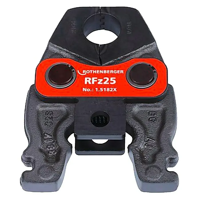 Rothenberger Mordaza de prensado Compact RFz25 - Diámetro: 25 mm, Apto para: Tubos - Mordaza de prensar ROTHENBERGER RFz25: Herramienta de precisión para prensar accesorios en instalaciones de fontanería y calefacción.