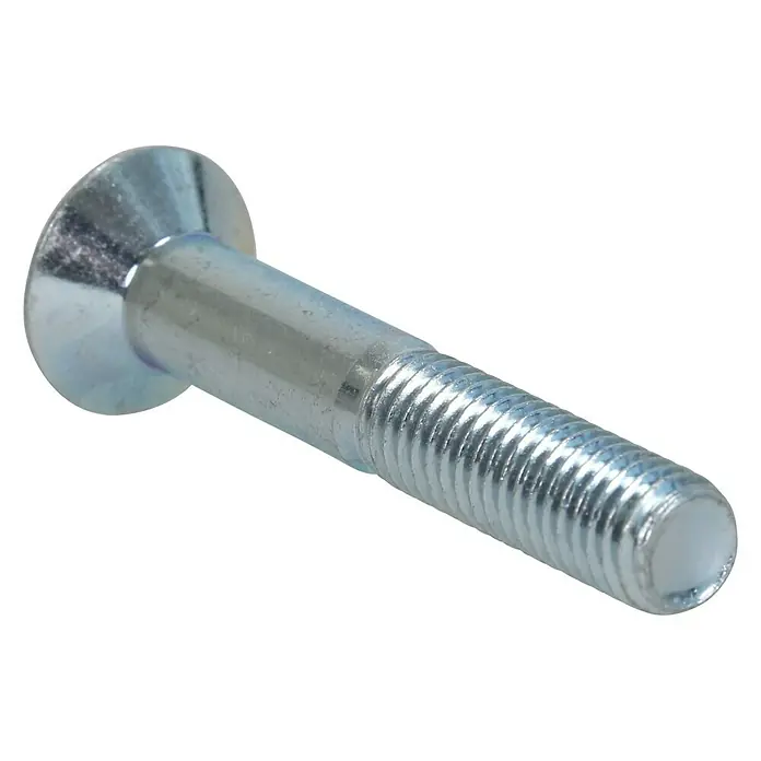 Profi Depot Innensechskant-Schraube - M 10, Länge: 80 mm, 25 Stk., Verzinkt - Nahaufnahme einer Flachkopfschraube aus Metall, die für Befestigungs- und Montagearbeiten verwendet wird, ideal für Heimwerkerprojekte.