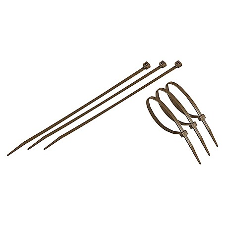 Tenax Set de bridas para cables (Largo: 29 cm, 50 ud., Marrón)