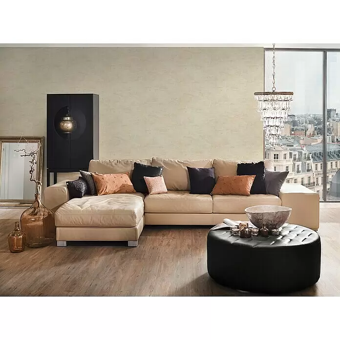 A.S. Création Elements Vliestapete - Creme, Betonoptik, 10,05 x 0,53 m - Stimmungsaufnahme
