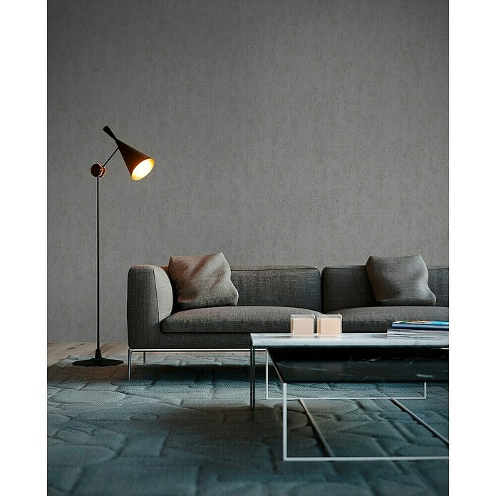 A.S. Création Elements Vliestapete Uni (Grau, Betonoptik, 10,05 x 0,53 m) | BAUHAUS