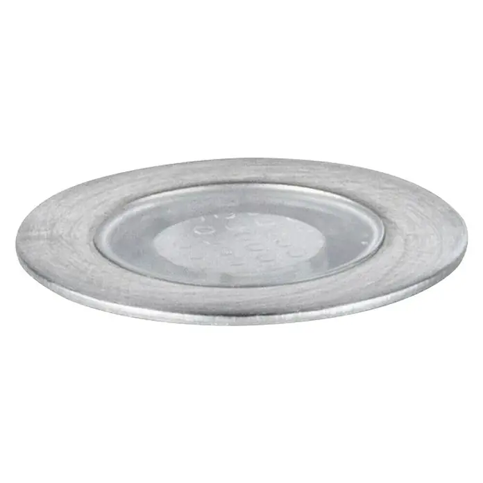 Paulmann Link & Light Bodeneinbauleuchte - 0,3 W, Silber - Nahaufnahme einer runden, silbernen LED-Einbauleuchte mit klarem Glas, ideal für moderne Beleuchtungskonzepte und stilvolles Design.