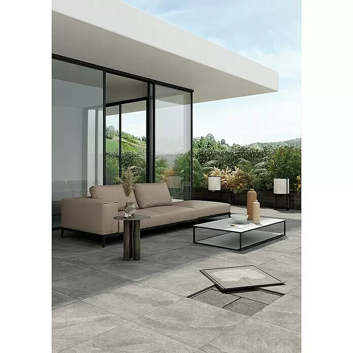 Terrassenfliese Click and Go Ardesia Black - 60 x 60 cm, Schwarz, Matt - Stimmungsaufnahme