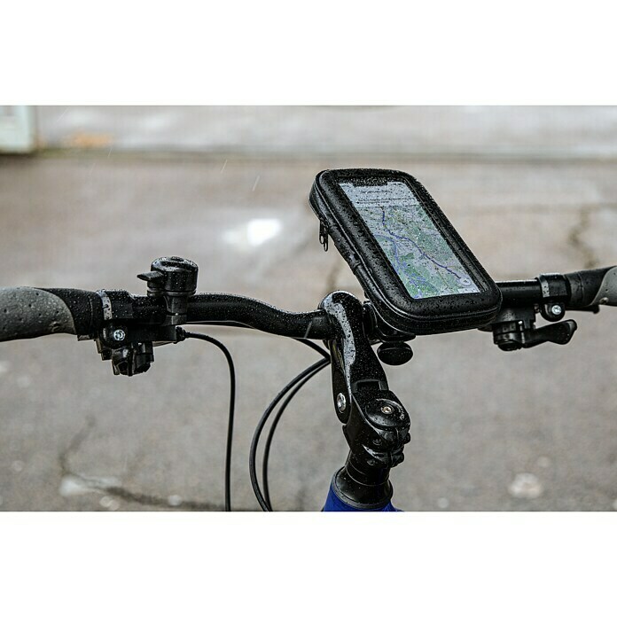 Smartphone-Fahrradhalterung (Reißverschluss, Schwarz, Wasserdicht)