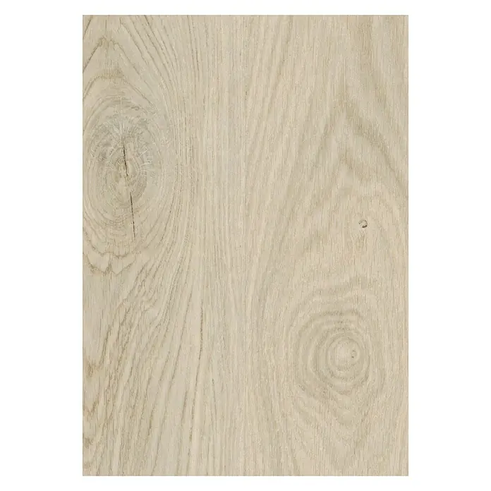 Corklife Freestyle Korkboden - Oak Taupe, Landhausdiele, 1.220 x 185 x 8,5 mm - Helles Eichenholzpaneel mit markanter Maserung und Astlöchern, ideal für moderne Innenräume.