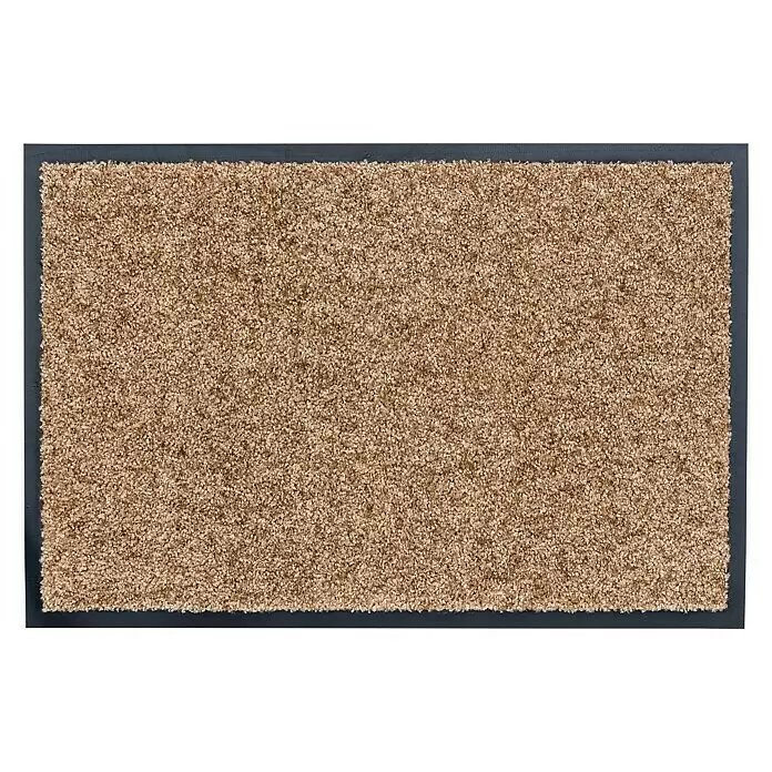 Astra Estera atrapapolvo Diamante - Rojo, 150 x 90 cm, Material capa útil: 100 % poliamida - Alfombrilla rectangular beige/marrón de pelo largo con borde gris oscuro.