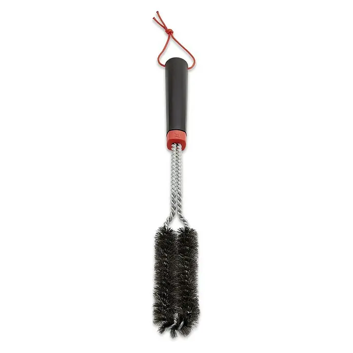 Weber Cepillo limpiador para barbacoa - Largo: 44,5 cm - Un cepillo para botellas con mango negro, detalles rojos y una lazada para colgar. Ideal para limpiar botellas y vasos.