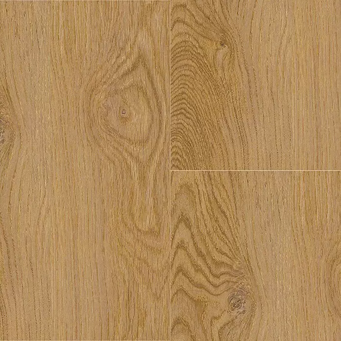 Corklife Freestyle Korkboden - Oak Natur, Landhausdiele, 1.220 x 185 x 8,5 mm - Hellbrauner Laminatboden mit natürlicher Eichenholzmaserung und feinen Ästen.