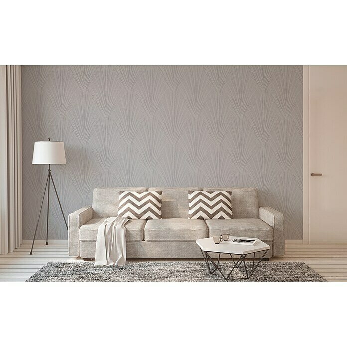 A.S. Création New Elegance Vliestapete Farn (Grau, Floral, 10,05 x 0,53 m) | BAUHAUS