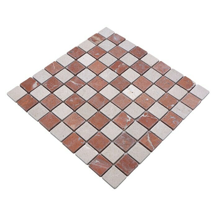 Mosaikfliese Quadrat MOS 32/1513R30,5 x 30,5 cm, Beige/Rot, Matt View From Above