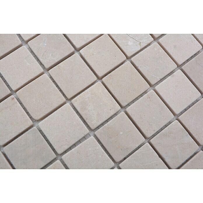 Mosaikfliese Quadrat Uni MOS 32/13R30,5 x 30,5 cm, Beige, Matt Detail Shot