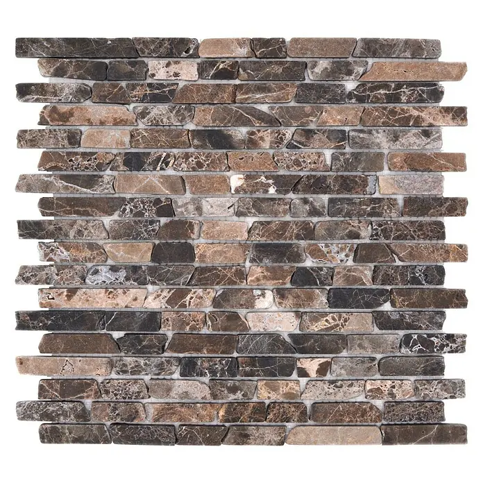 Mosaikfliese MOS BRICK 476 - 32,2 x 30,5 cm, Braun, Matt - Mosaikfliese aus Naturstein in Braun- und Grautönen. Ideal für stilvolle Wand- und Bodenbeläge mit natürlicher Optik und Haptik.