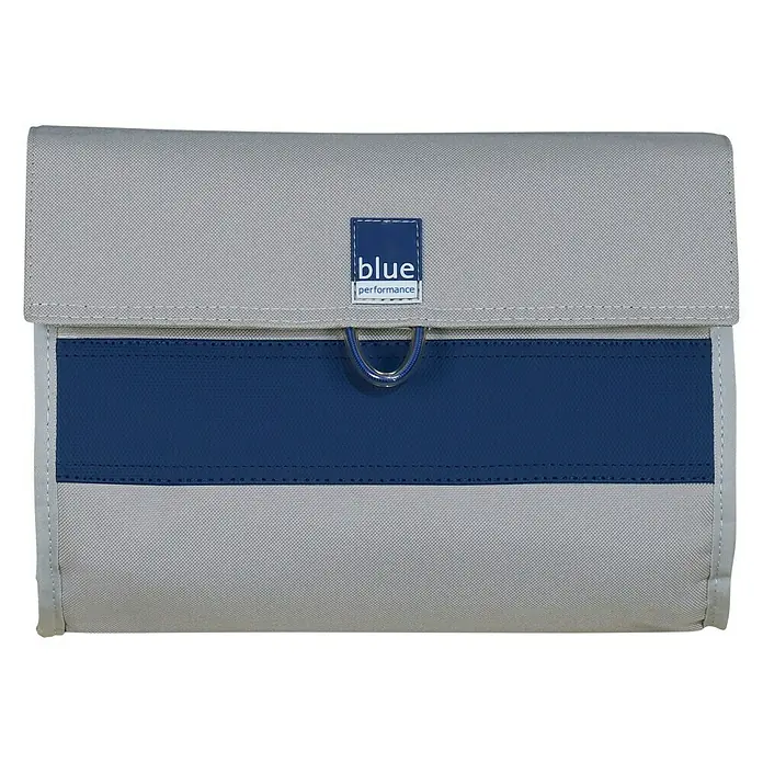 Blue Performance Cockpit-Tasche - L x B x T: 300 x 200 x 50 mm, Grau/Blau - Graue Blue Performance Werkzeugtasche mit blauem Streifen und Logo. Ideal zur Aufbewahrung und Organisation von Werkzeugen.