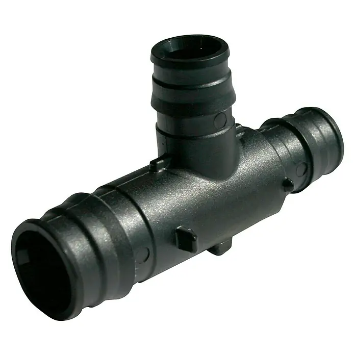 Isoltubex Pieza T expansión - Diámetro: 25 mm, Plástico, 25X16X25 - Conector de tubo de plástico negro en forma de T con extremos acanalados para conectar tubos o mangueras.
