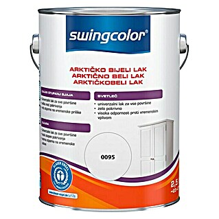 swingcolor Bijeli lak (Arktički bijele boje, Svilenkasti sjaj, 2,5 l)