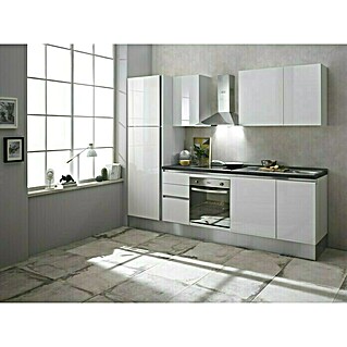 Marinelli Cucine Vormontierte Küchenzeile Giulia (Breite: 275 cm, Weiß, Mit Elektrogeräten, Dekor Arbeitsplatte: Marmoroptik, Spüle links)