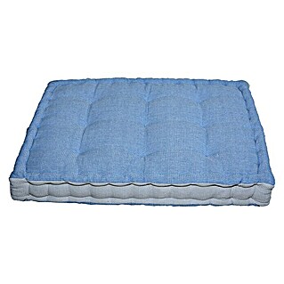 Cojín para asiento (80 x 60 cm, Azul, 100% algodón)