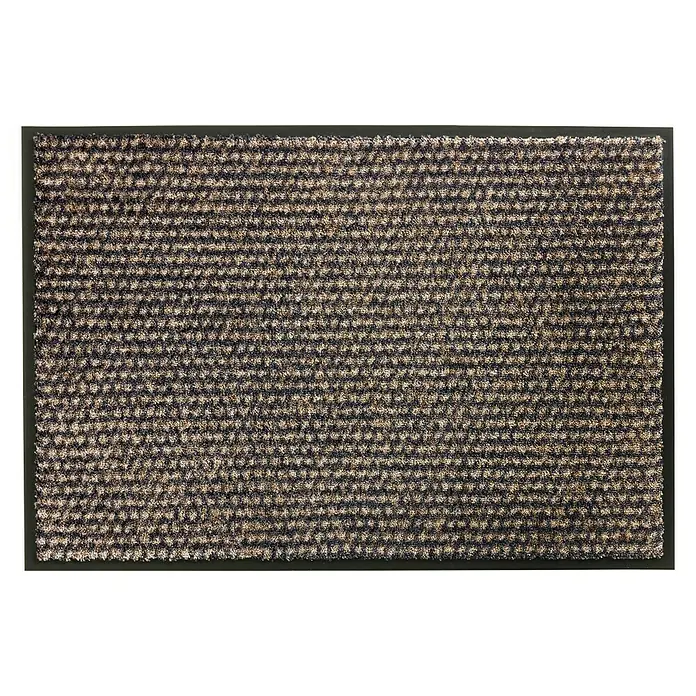 SCHÖNER WOHNEN-Kollektion Fußmatte Punkte - Anthrazit/Braun, 50 x 70 cm - Ein rechteckiger, strapazierfähiger Fußabtreter mit strukturiertem Muster und dunklem Rand, ideal für den Eingangsbereich.