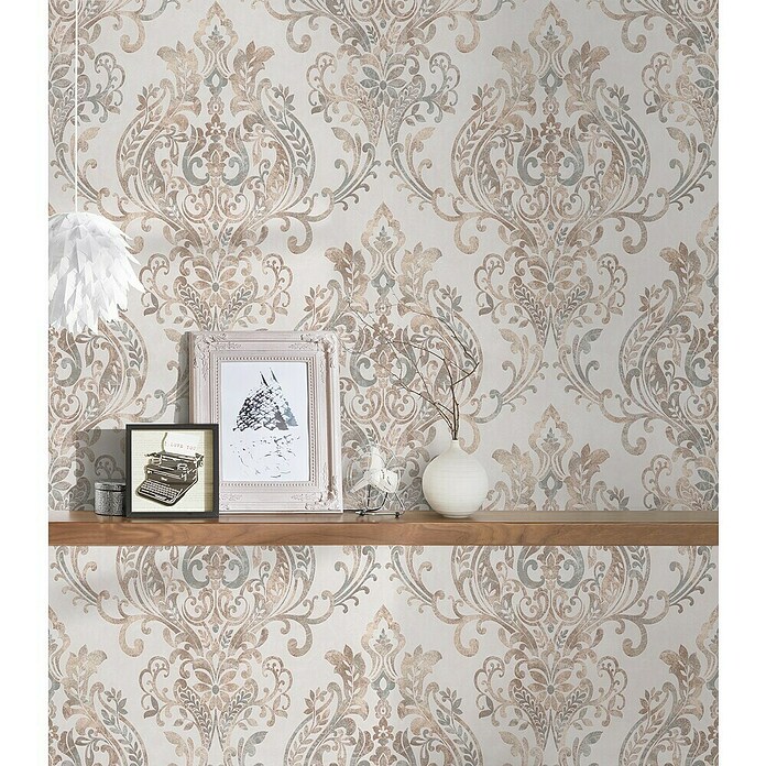 A.S. Création New Life Vliestapete Ornament (Beige/Grau, Ornament, 10,05 x 0,53 m) | BAUHAUS