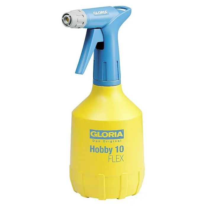 Gloria Handsprüher Hobby 10 FLEX mit Doppelhub - 360 ° Funktion, 1 l - Gloria Hobby 10 Flex Sprühflasche in Gelb und Blau. Ideal für Hobbygärtner und den Haushalt. Die Flasche ist robust und einfach zu bedienen.