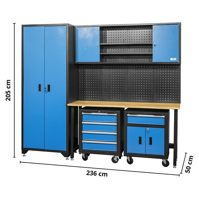 Güde Werkbank (Arbeitshöhe: 205 cm, Blau/Schwarz) | BAUHAUS
