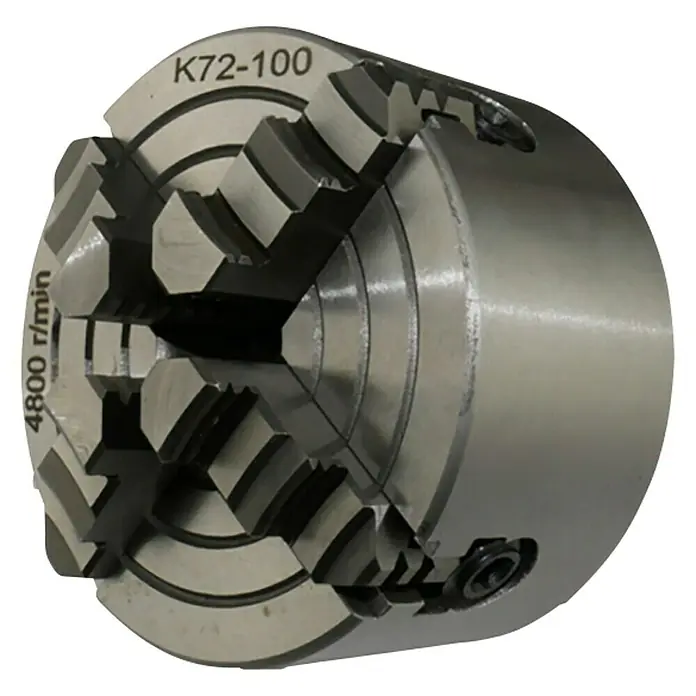 Rotwerk Planscheibe - Passend für: Rotwerk Drehmaschinen EDM 300 DS/350 DR/350 BL - Ein K72-100 Drehbankfutter, ein Werkzeug zum präzisen Spannen von Werkstücken, ideal für Drehbearbeitungen und bietet hohe Stabilität.