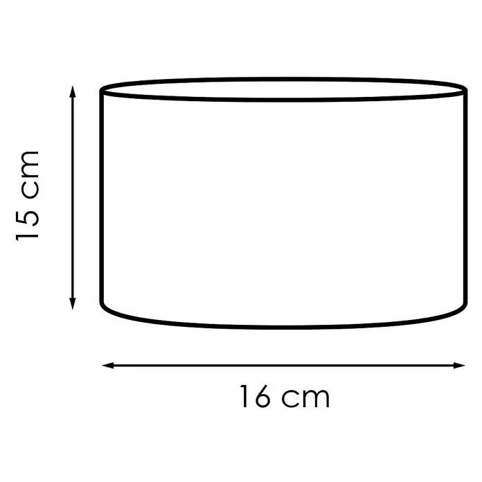 Home Sweet Home Lampenschirm Canvas - 16 cm, Türkis, Baumwolle, Rund - Abbildung eines zylindrischen Produkts mit einer Höhe von 15 cm und einer Breite von 16 cm, ideal für vielfältige Verwendungszwecke.