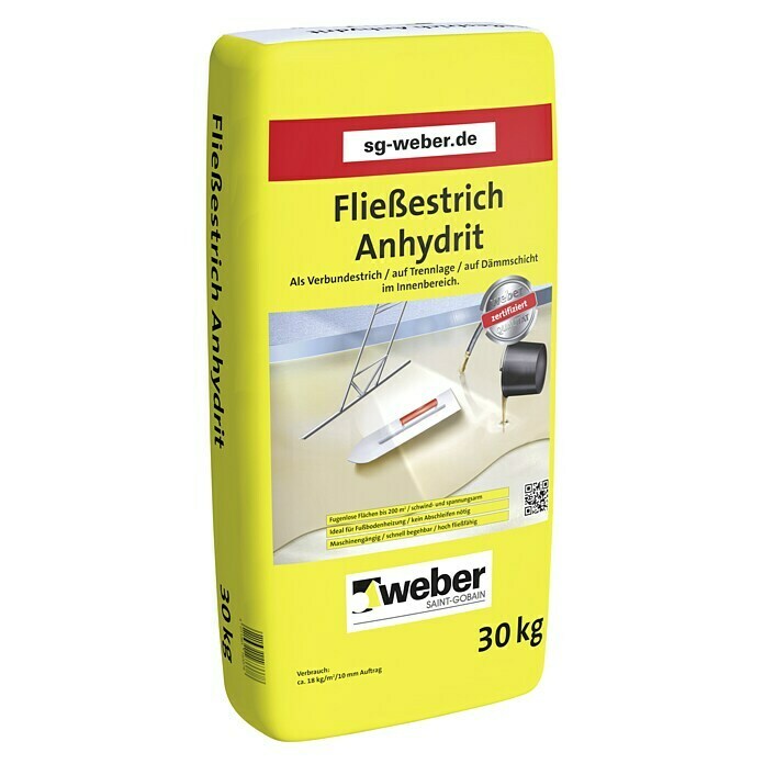 SG Weber Fließestrich Anhydrit (30 kg, Schichtdicke: 30 - 60 mm)