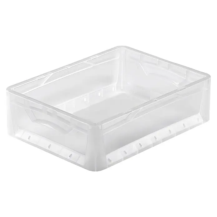 Surplus Systems Eurobox - L x B x H: 40 x 30 x 12 cm, Kunststoff, Transparent - Ein rechteckiger, transparenter Kunststoffbehälter für Lagerung und Transport, ideal für Ordnung und Übersichtlichkeit.