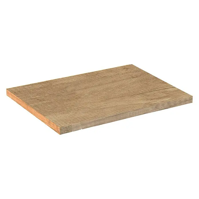 Artysan Encimera para lavabo Top - L x An x Al: 46 x 61 x 3 cm, Nature - Primer plano de una tabla de madera con grano visible y un tono cálido, ideal para texturas o puesta en escena de productos.