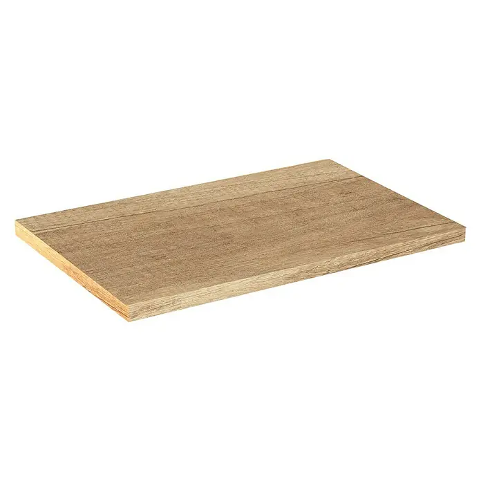 Artysan Encimera para lavabo Top - L x An x Al: 46 x 71 x 3 cm, Nature - Estante de madera con veta de madera clara sobre un fondo negro. Ideal para la fabricación de muebles o decoración.