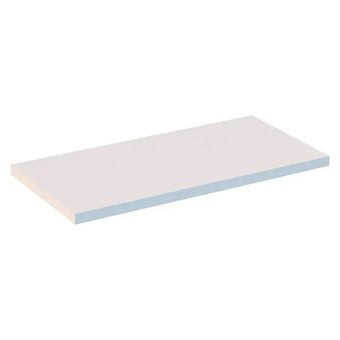 Artysan Encimera para lavabo Top - L x An x Al: 40 x 81 x 3 cm, Blanco seda - Estante rectangular blanco sobre fondo negro, ideal como elemento de diseño minimalista o superficie de presentación de productos.