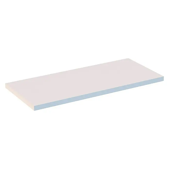 Artysan Encimera para lavabo Top - L x An x Al: 40 x 91 x 3 cm, Blanco seda - Estante de plástico blanco sobre fondo negro. Ideal para exhibir productos o como superficie sencilla.
