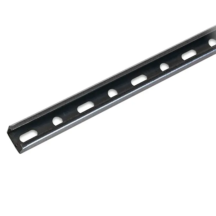 Perfil perforado - L x An x Al: 2 m x 2 cm x 1 cm - Canaleta metálica con agujeros para montar cables y tuberías, ideal para instalaciones eléctricas y de fontanería.