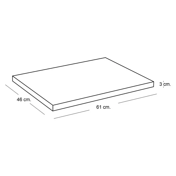 Artysan Encimera para lavabo Top - L x An x Al: 46 x 61 x 3 cm, Nebraska - Tablero rectangular con dimensiones de 61 cm de largo, 46 cm de ancho y 3 cm de grosor. Ideal para la fabricación de muebles o manualidades.