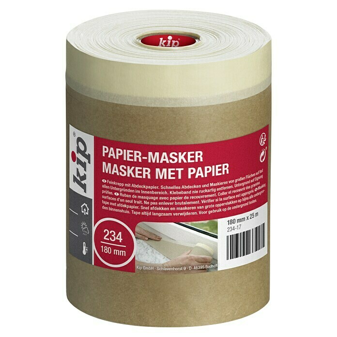 Kip Papier-Masker 234 (Rolle, 25 m x 18 cm, Einseitiger Washikleberand)