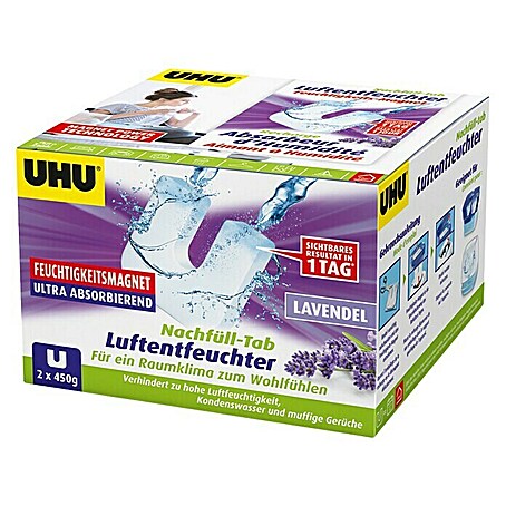 UHU Luftentfeuchter-Tabs (Lavendel, 2 Stk. x 450 g)