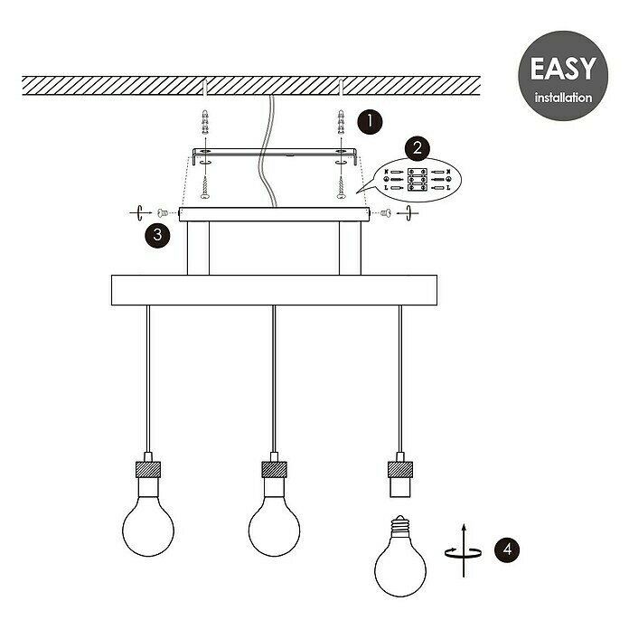 Home Sweet Home Pendelleuchte Furdy (Höhe: 131 cm) | BAUHAUS