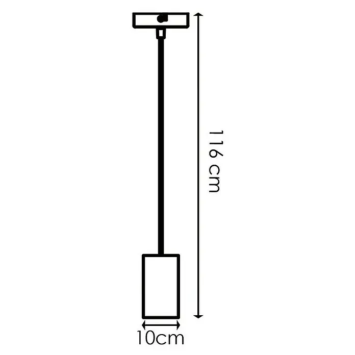 Home Sweet Home Pendelleuchte rund Billy - Ø x H: 100 mm x 116 cm - Abbildung einer Hängelampe mit einer Gesamtlänge von 116 cm und einem Durchmesser von 10 cm am unteren Ende.