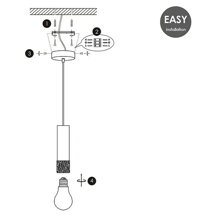 Home Sweet Home Pendelleuchte Furdy - Höhe: 130 cm - Montageanleitung für eine Hängeleuchte.