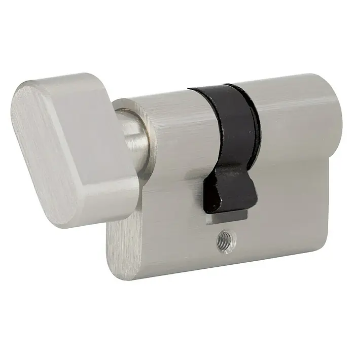 Diamond Doors Knaufzylinder WC/Bad für Schlossgegenseite EV1 - Baulänge innen: 21,5 mm, Baulänge außen: 16 mm, Anzahl Schlüssel: 0 Stk. - Profilzylinder-Schloss mit Drehknauf und schwarzem Beschlag für erhöhte Sicherheit. Hochwertiges Zylinderschloss für Türsicherheitsanforderungen.