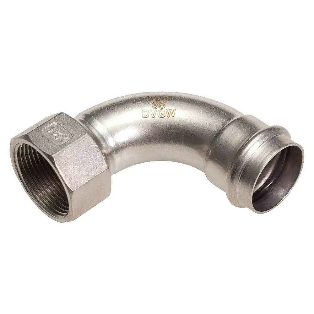 Edelstahl V4A (AISI 316) Fitting 3 Winkel 90° Innen x Außengewinde IG x AG. Maximaler Edelstahl V4A (AISI 316) Fitting 3 Winkel 90° Innen x Außengewinde IG x AG. Maximaler