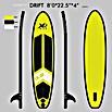 Tabla de surf XQMax (Amarillo, L x An x Al: 245 x 57 x 8 cm, Carga útil: 90 kg, Hinchable) | BAUHAUS