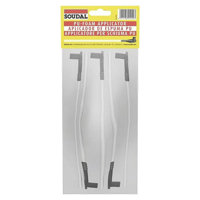 Soudal Boquilla inyectora de silicona - 5 ud. - Juego de aplicadores de espuma de PU Soudal: Incluye múltiples aplicadores para una aplicación precisa y fácil de espuma de PU en diversos proyectos.