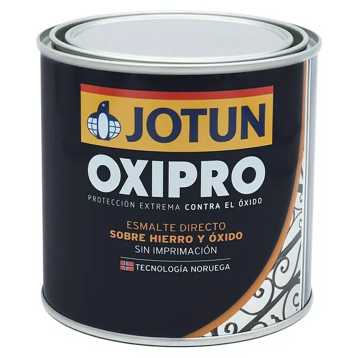 Jotun Esmalte para metal Antioxidante Oxipro - Negro, 750 ml, Satinado - Bote de pintura antioxidante Jotun Oxipro para aplicación directa sobre hierro y óxido, con tecnología noruega para protección extrema.
