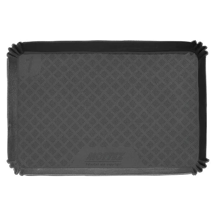 Mottez Kofferraummatte - L x B: 75 x 100 cm - Eine schwarze Kofferraumwanne mit rutschfester Oberfläche, ideal zum Schutz vor Schmutz und Nässe im Fahrzeug.