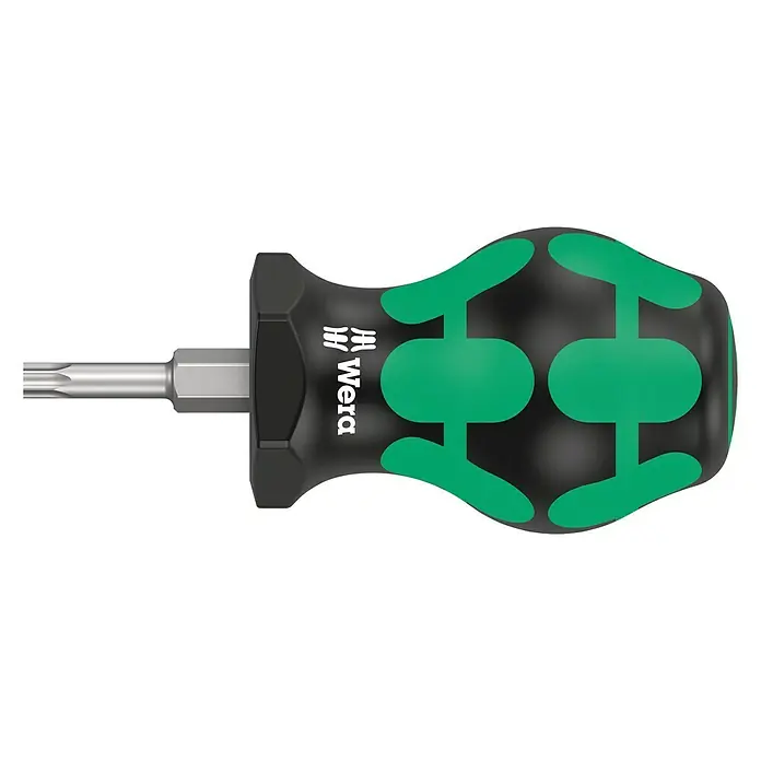 Wera Kraftform Plus Schraubendreher 367 TORX® Stubby - TX 20, Klingenlänge: 25 mm - Wera Stubby Schraubendreher mit Torx-Profil. Kompakt und robust, ideal für schwer zugängliche Stellen.