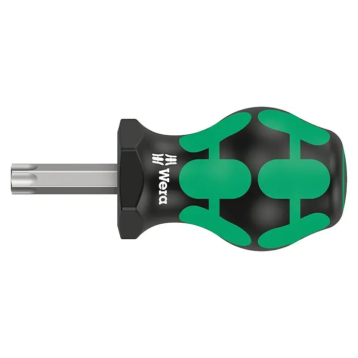 Wera Kraftform Plus Schraubendreher 367 TORX® Stubby - TX 40, Klingenlänge: 25 mm - Wera Stubby TORX Schraubendreher mit grünem Griff für beengte Platzverhältnisse.