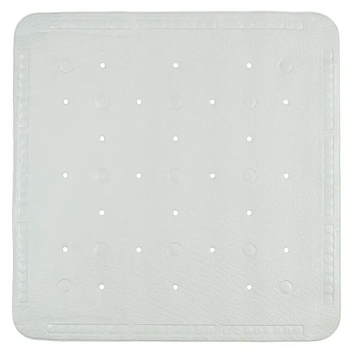 Diaqua Antirutschmatte Smoothie Bamboo - 54,5 x 54,5 cm, PVC, Grün/Weiß - Quadratische, weiße Badewannenmatte mit Saugnäpfen für sicheren Halt. Ideal für Duschkabinen und Bäder.