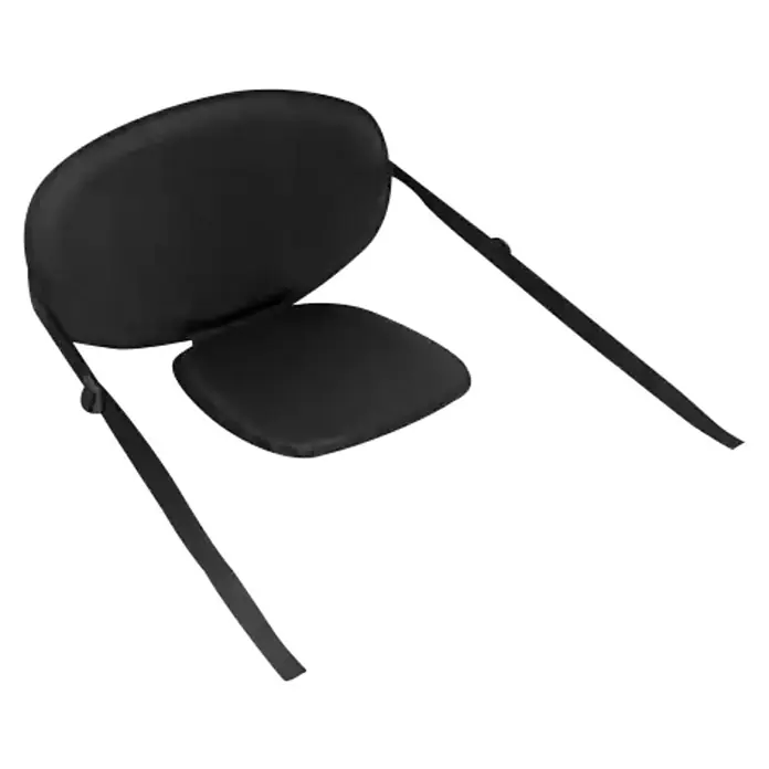 Bestway Hydro Force Paddle surf White Cap - L x An x Al: 305 x 84 x 12 cm, Carga útil: 120 kg, Hinchable, Gris - Primer plano de un asiento de moto negro con respaldo, que ofrece comodidad y soporte para viajes largos.